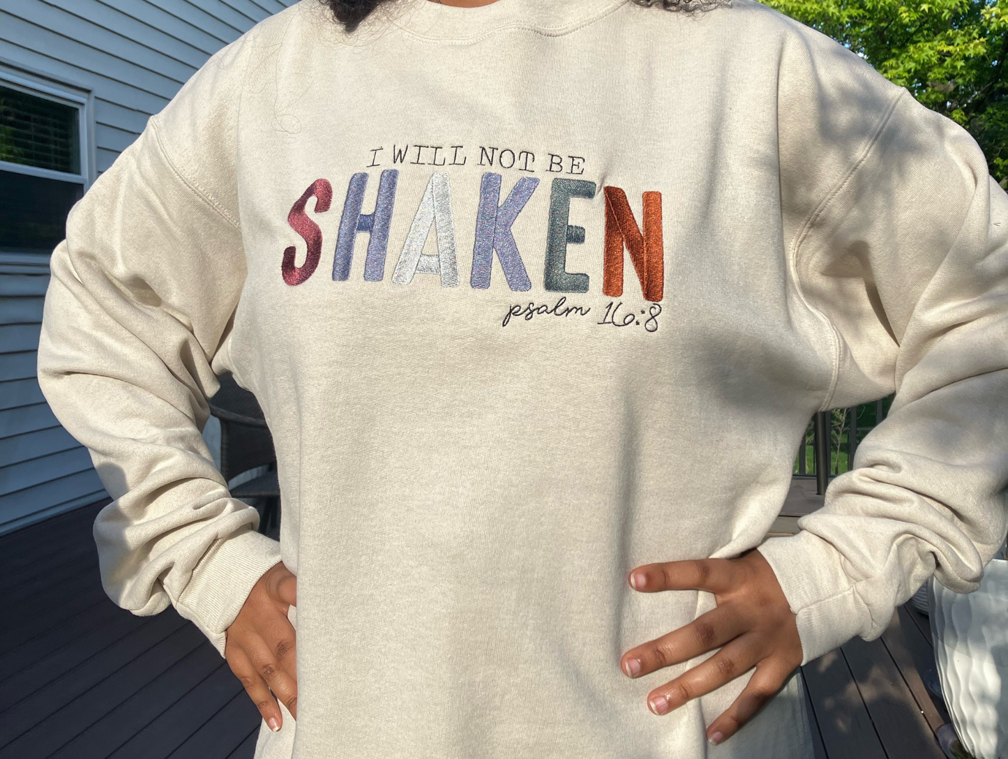 Embroidered sweatshirt, Christian verse sweatshirt, crewneck shirt with Christian quotes, Inspirational message sweatshirt, gift for her