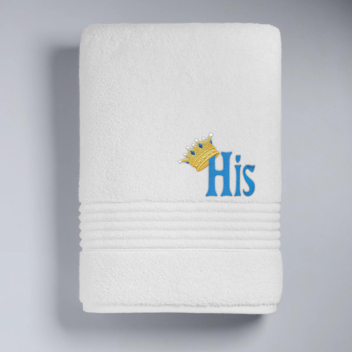 Bath towels for a wedding gift , 'His' and 'Hers' embroidered bath towels gift for a bride and groom