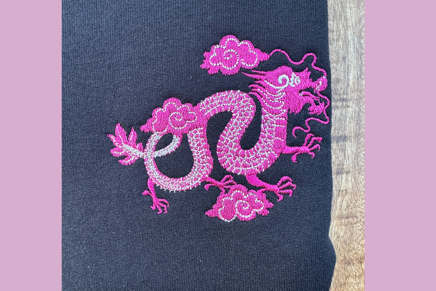 Embroidered sweatshirt, Dragon embroidered sweatshirt, gift hoodie sweatshirt for women, Hooded sweatshirt with Chinese dragon embroidered