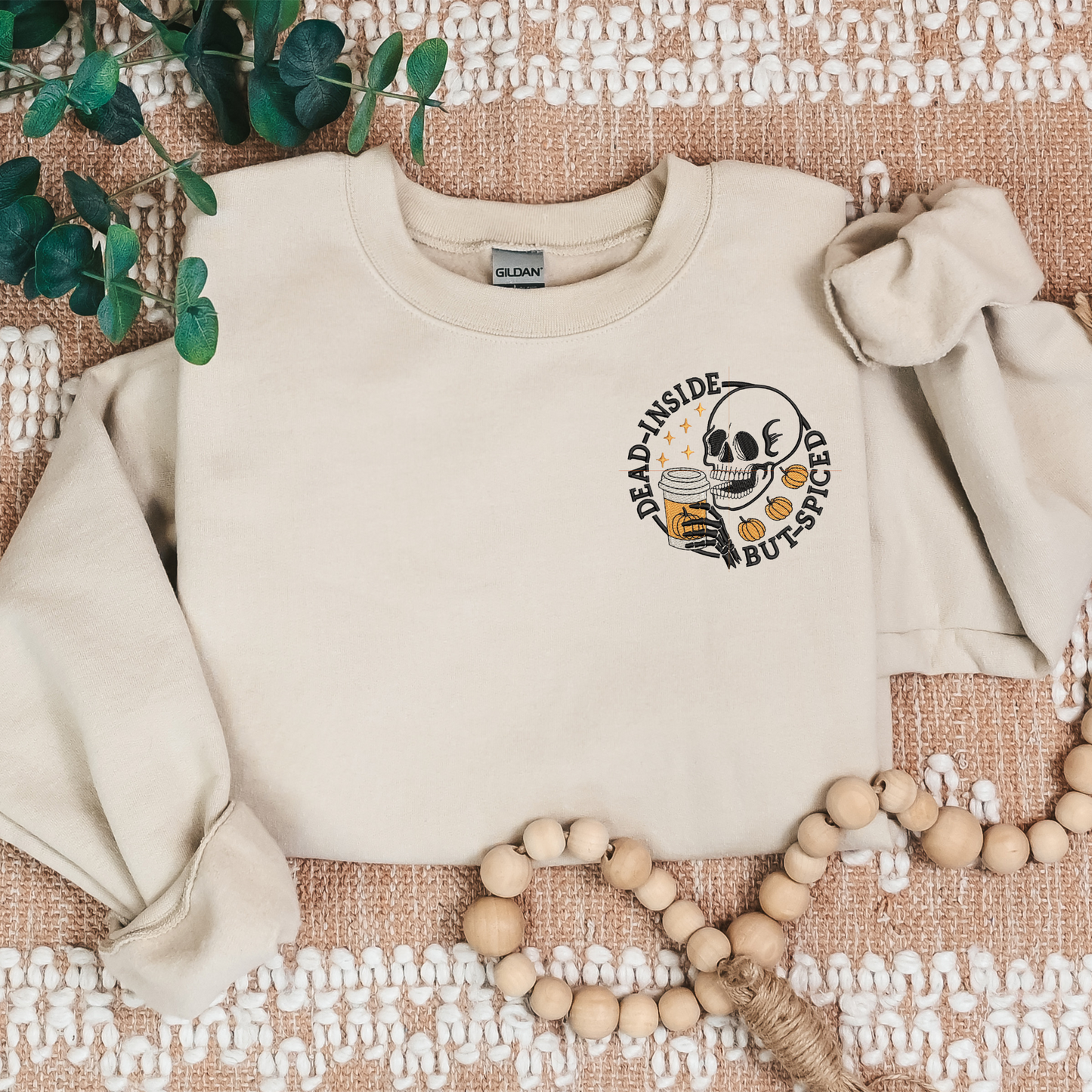 Dead inside but spiced up fall crewneck shirt, Fall themed sweatshirt