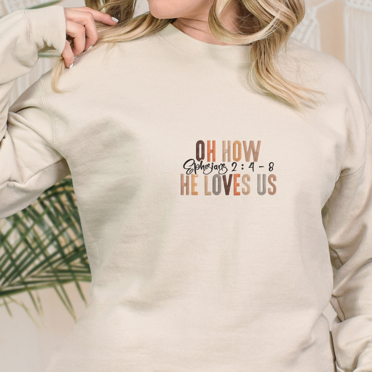 Christian verse sweatshirt, crewneck shirt with Christian quotes,Embroidered sweatshirt, Inspirational message sweatshirt, gift for her