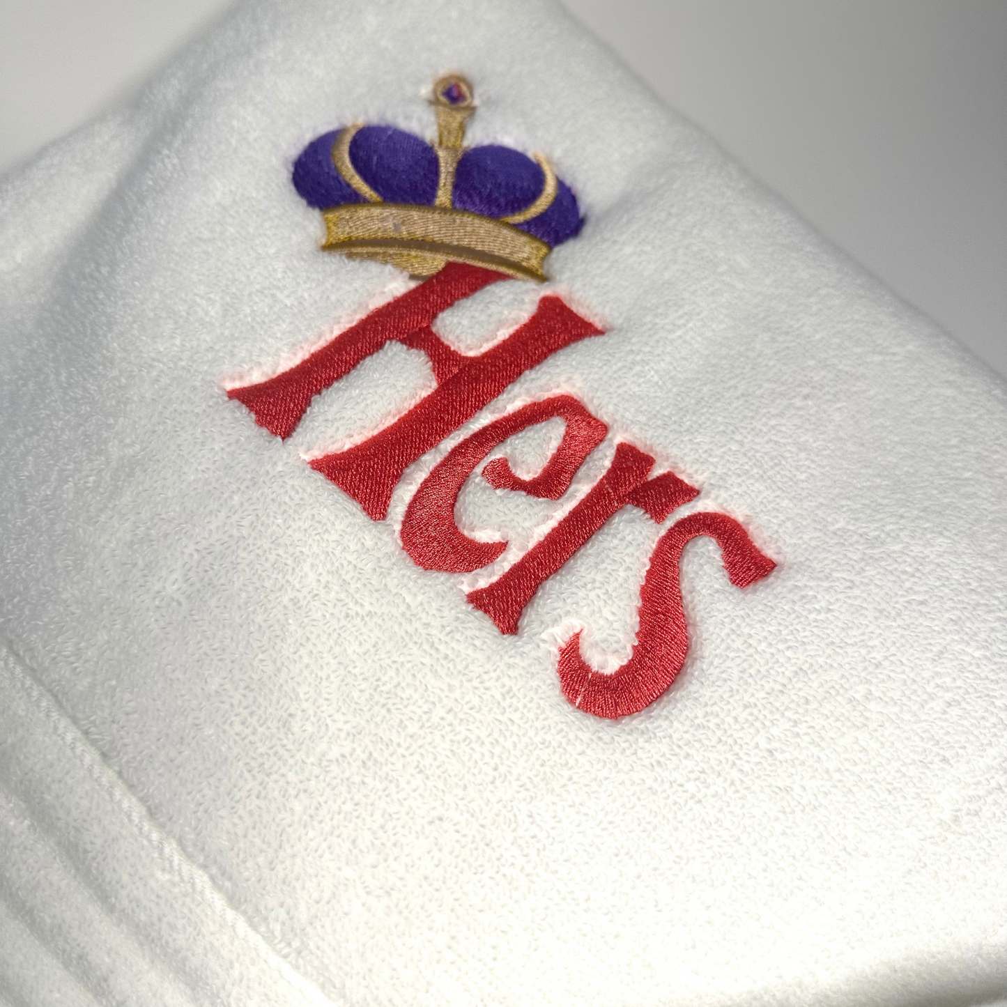 Bath towels for a wedding gift , 'His' and 'Hers' embroidered bath towels gift for a bride and groom