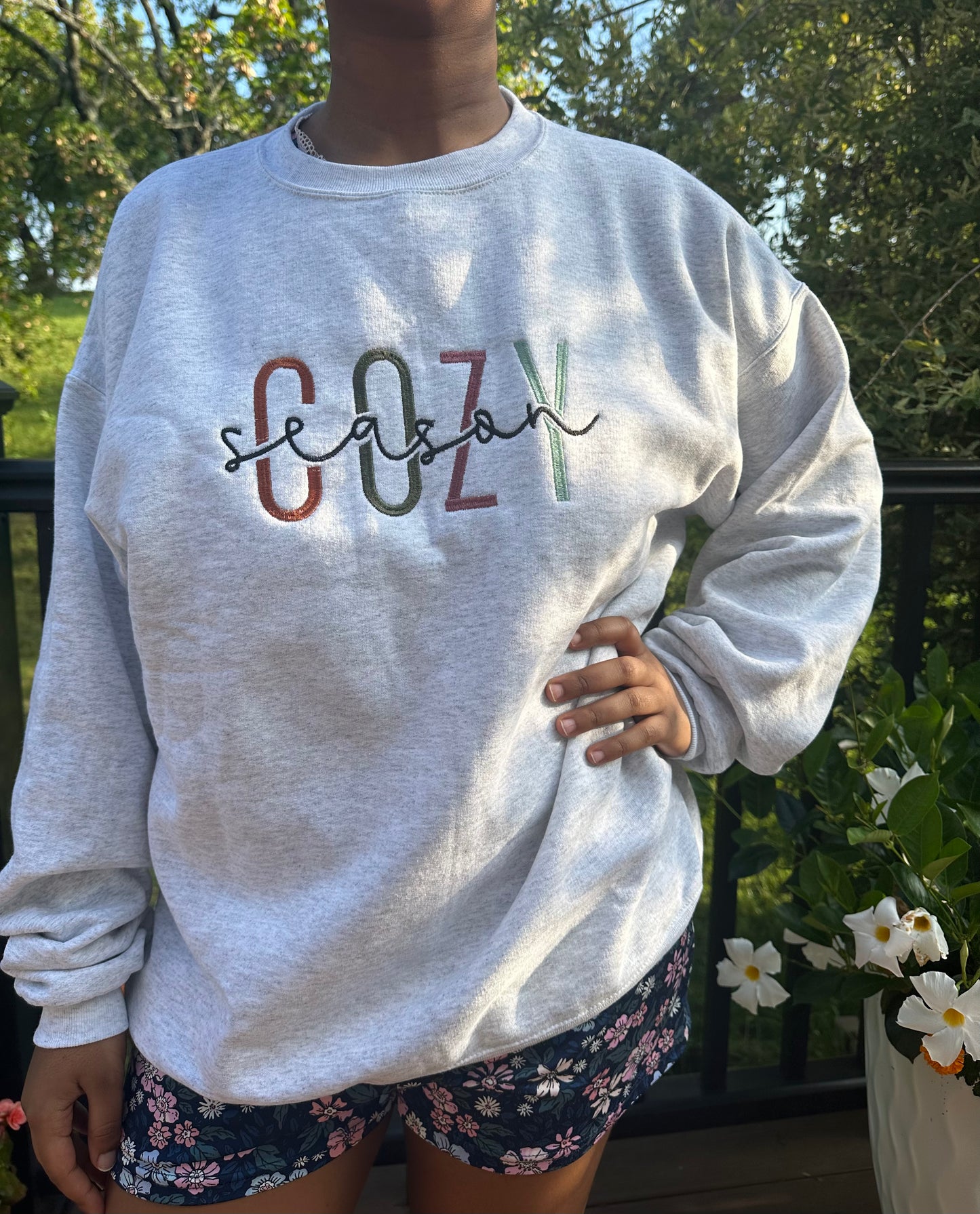 Cozi crewneck sweater, soft cotton fabric, fall and winter sweater
