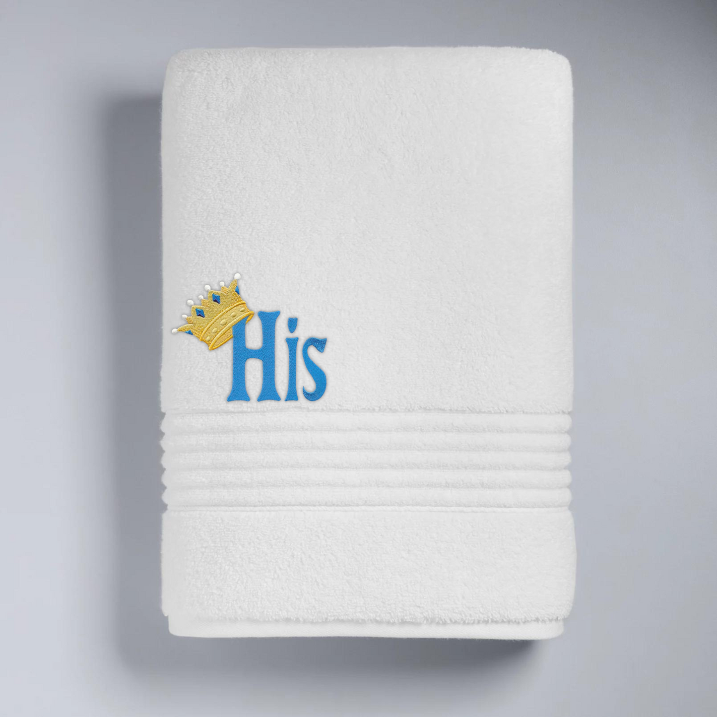 Bath towels for a wedding gift , 'His' and 'Hers' embroidered bath towels gift for a bride and groom