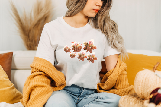Fall themed graphic T-shirt, Graphic T-shirt, Shirt for women, Cute t shirt for gift, Everyday wear shirt for her, Fall leaves graphic tee
