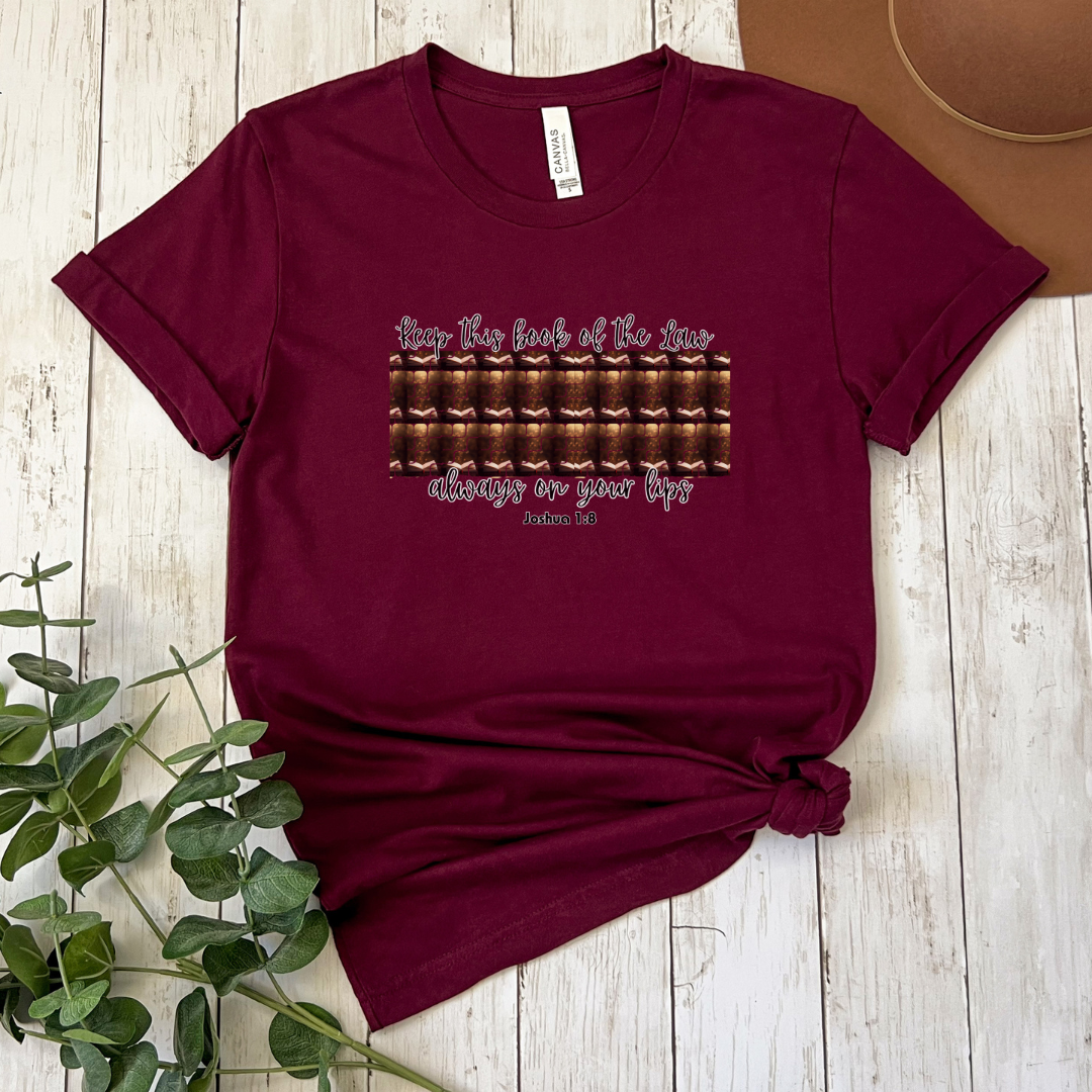 Christian verse shirt, Keep this book of the law Christian verse shirt, Bible verse T-shirt, Inspirational quote shirt, Bible verse tee