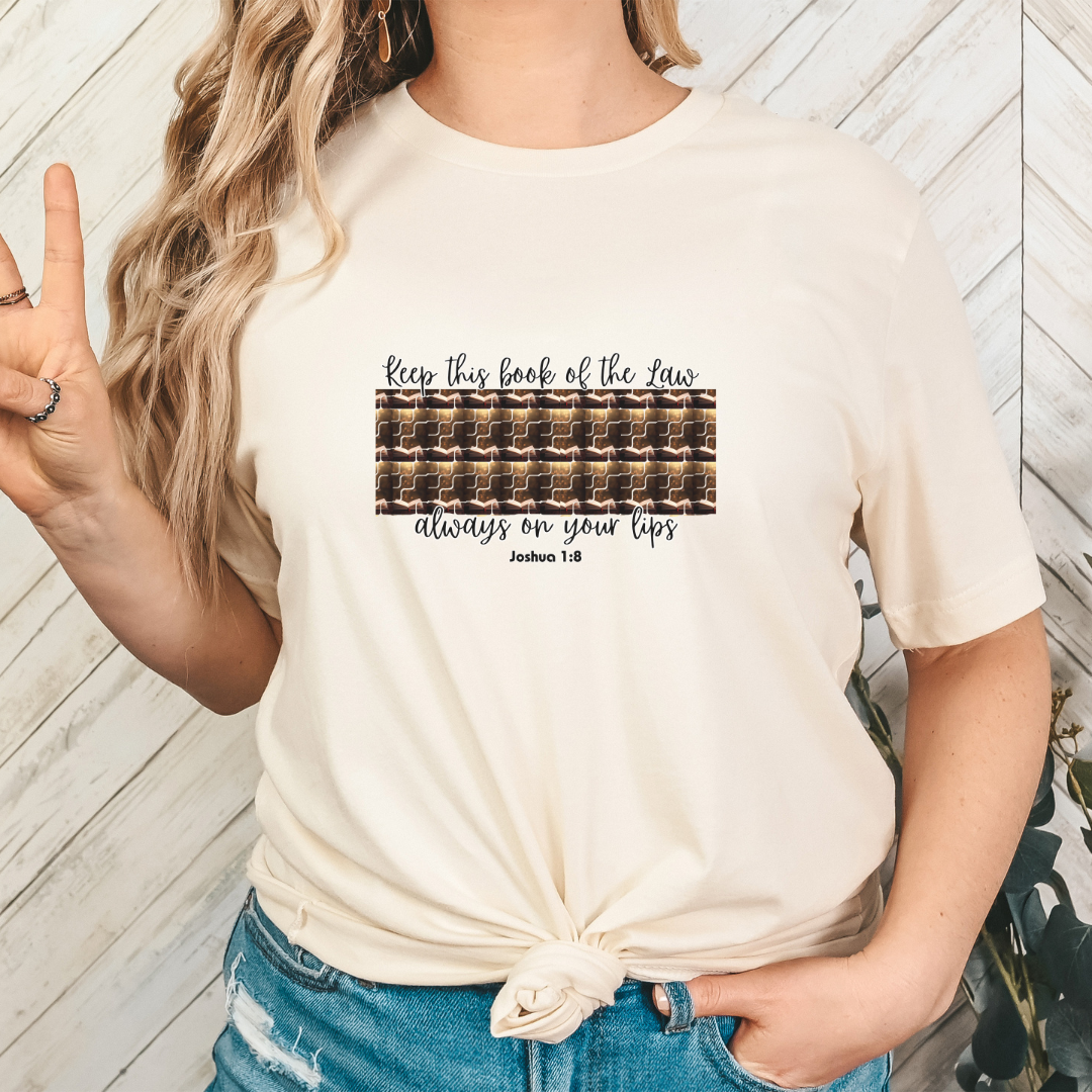 Christian verse shirt, Keep this book of the law Christian verse shirt, Bible verse T-shirt, Inspirational quote shirt, Bible verse tee