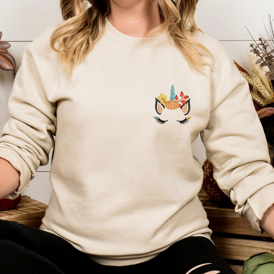 Fall Unicorn crewneck shirt, Fall themed unicorn sweatshirt