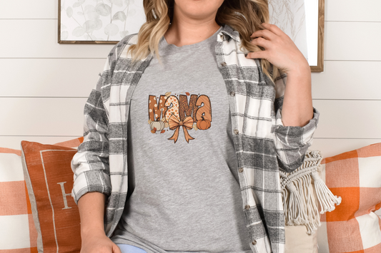 Mama T-shirt for Fall, Fall colors decorated shirt for mom